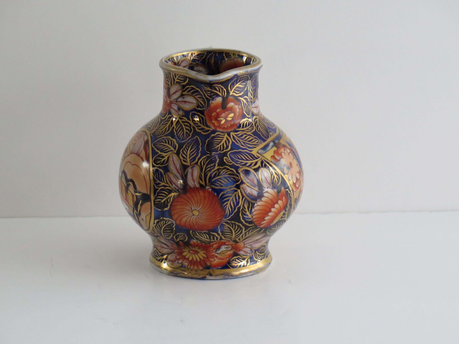 Georgian Masons Ironstone Jug Or Pitcher In School House Ptn Rare Shape, Ca 1815 photo vinterior