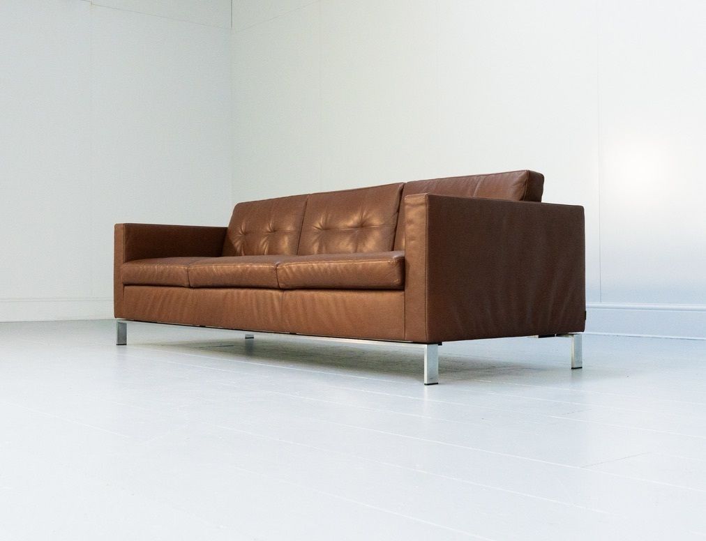 Walter Knoll “Foster 502.30” 3 Seat Sofa – In Dark Brown Leather