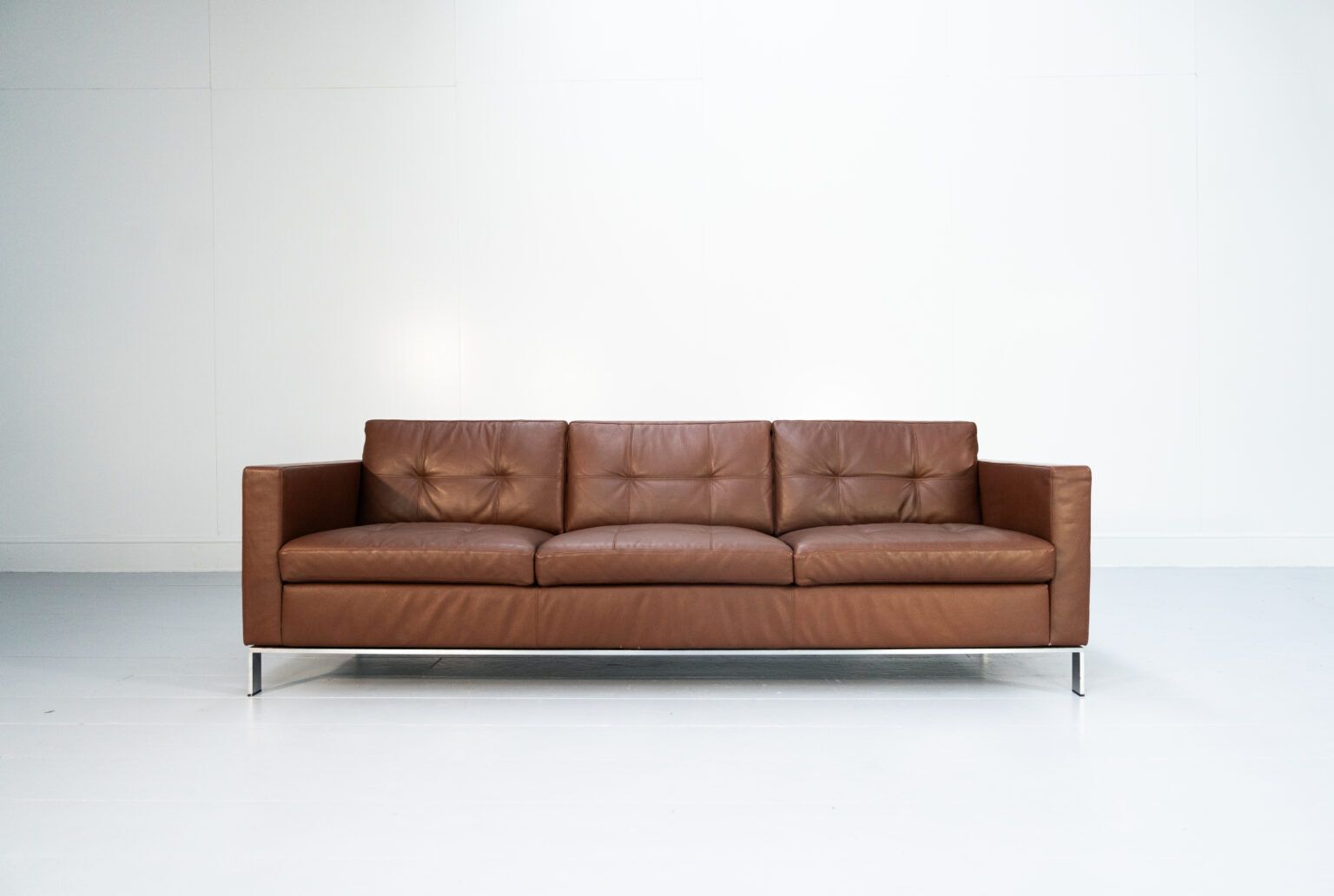 Walter Knoll “Foster 502.30” 3 Seat Sofa – In Dark Brown Leather photo furniture