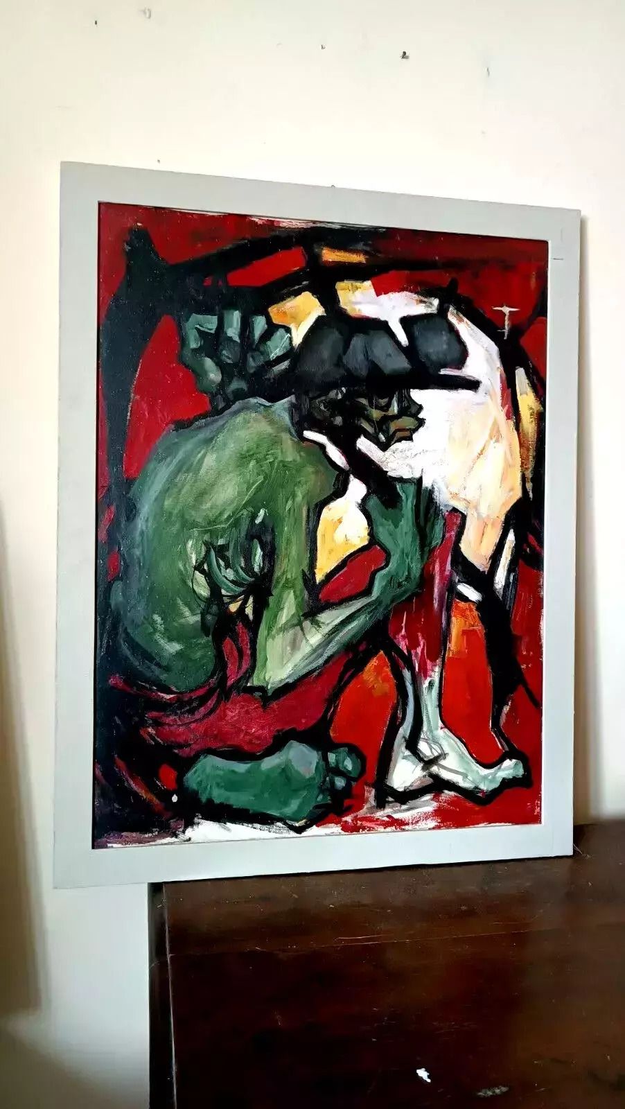Oil Painting On Canvas Abstract Figure 70s photo furniture