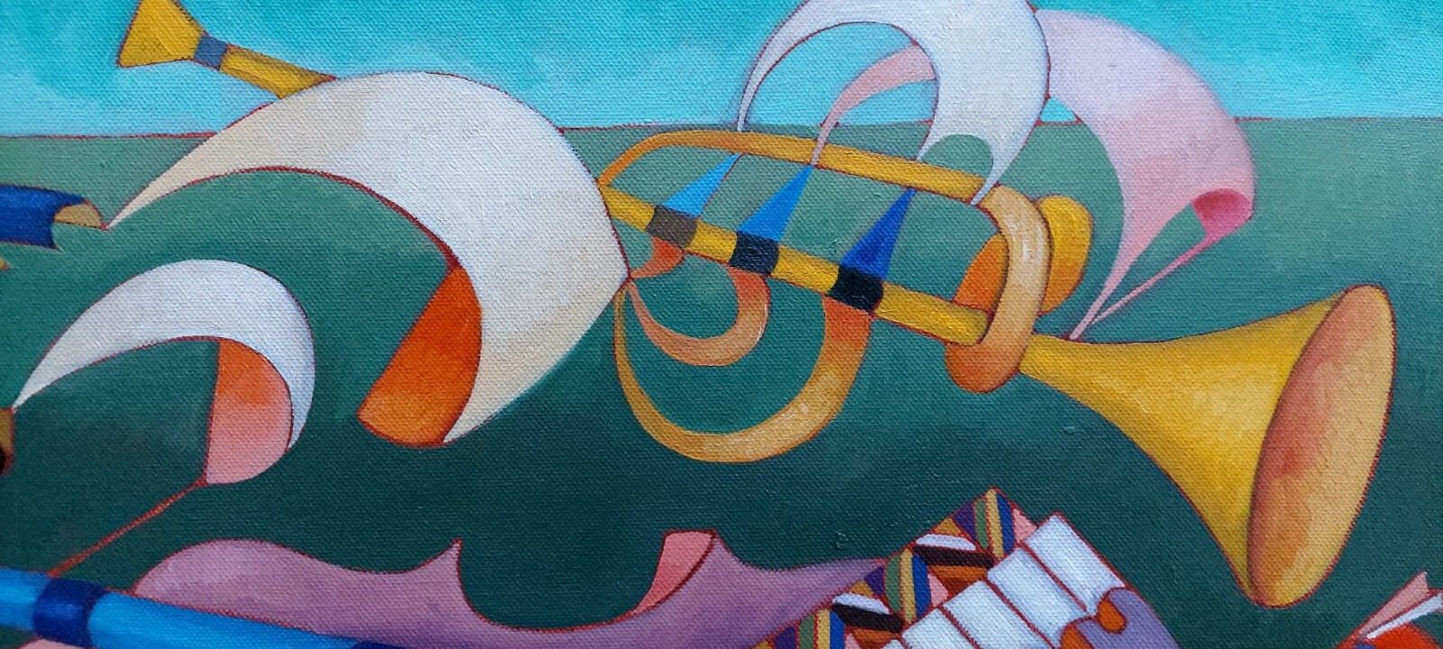 Franco Balleri Abstract Painting Oil On Canvas "Sea And Music" 2008 photo buy