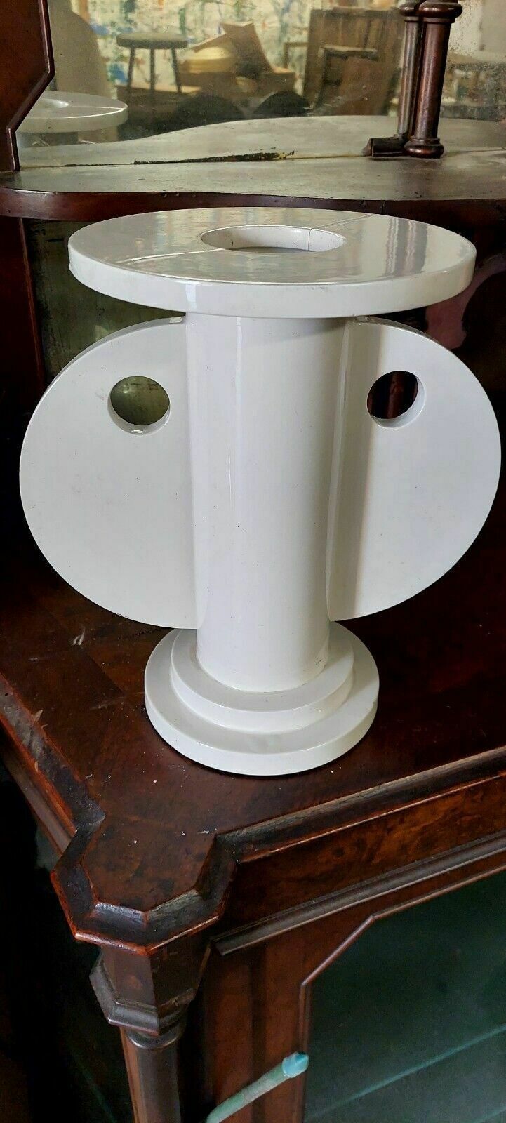 Home Decor Rare White Ceramic Vase Design Nathalie Du Pasquier For Alessio Sarri 1989 photo