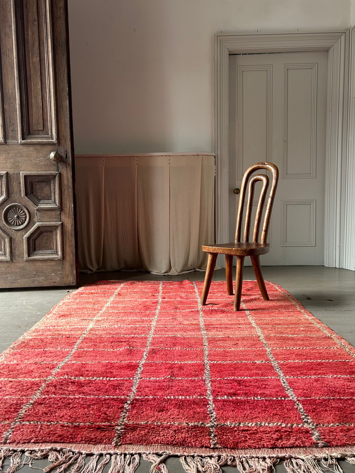 Large Rare Madder Red Moroccan Tribal Rug photo for sale