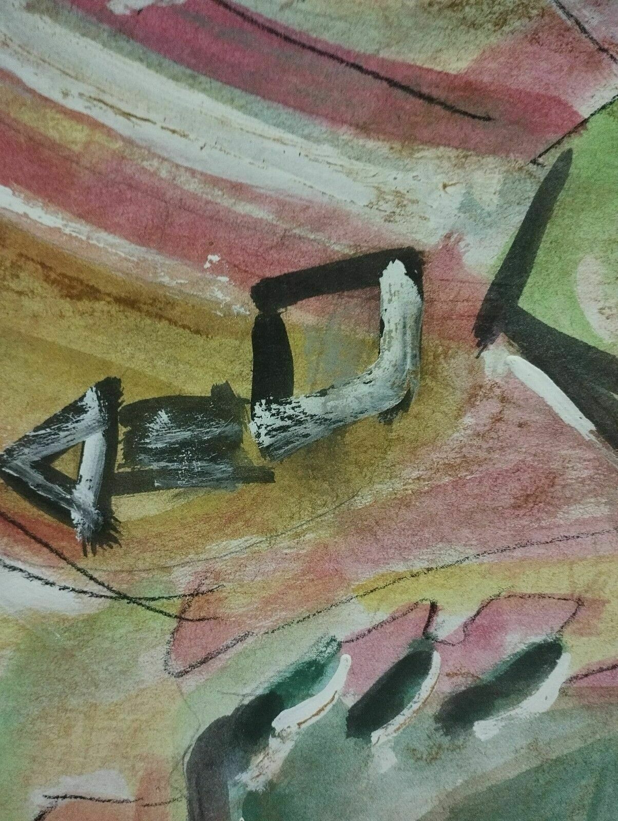 photo for sale Abstract Mixed Media Painting On Paper Marie Docekalova Syslova