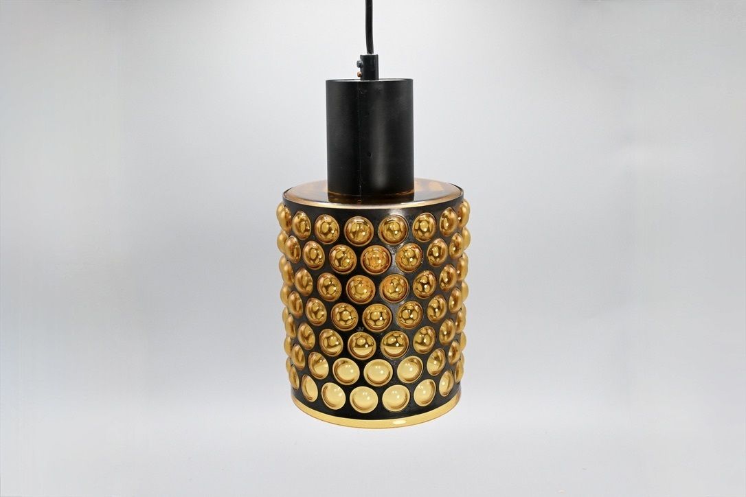 Large  Metal Caged Glass Pendant By Jan Salakari For Lival  Finland, 1960s photo buy