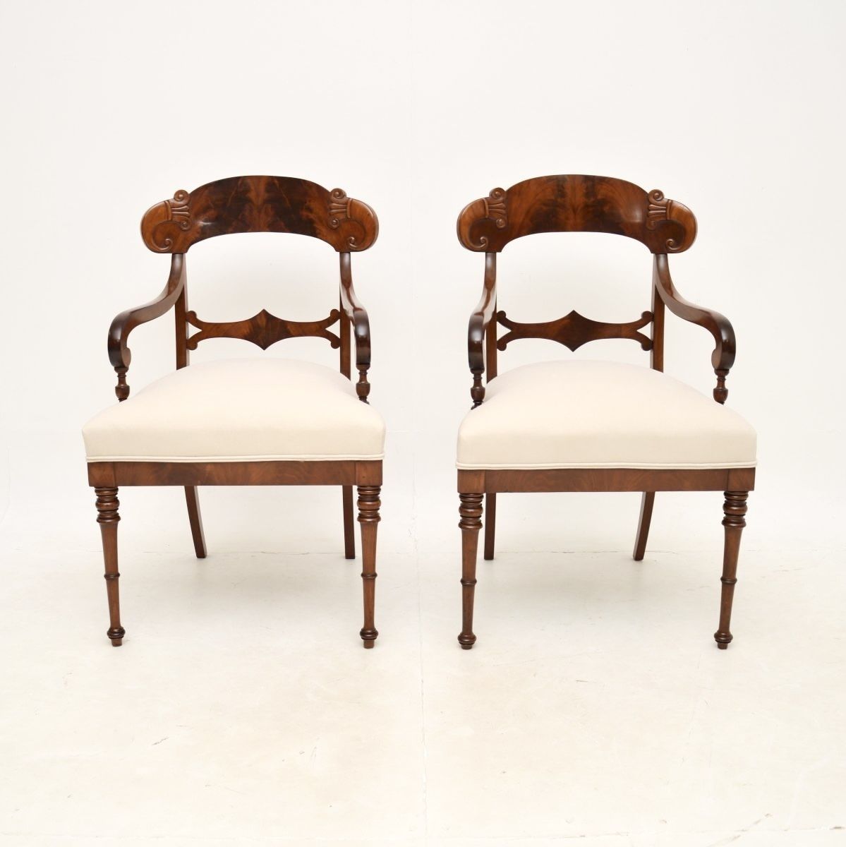 Pair Of Antique Swedish Mahogany Armchairs photo furniture