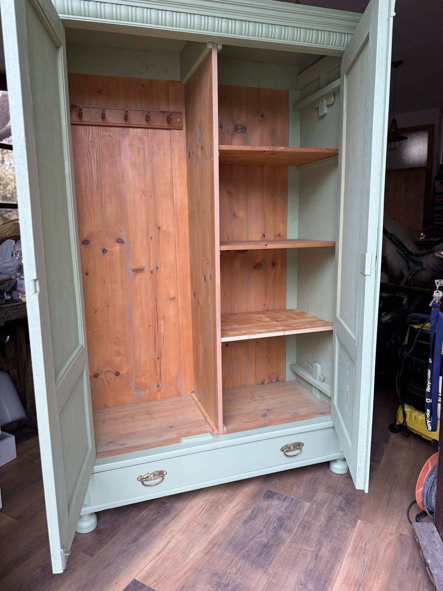 Antique Green Wooden Wardrobe photo furniture