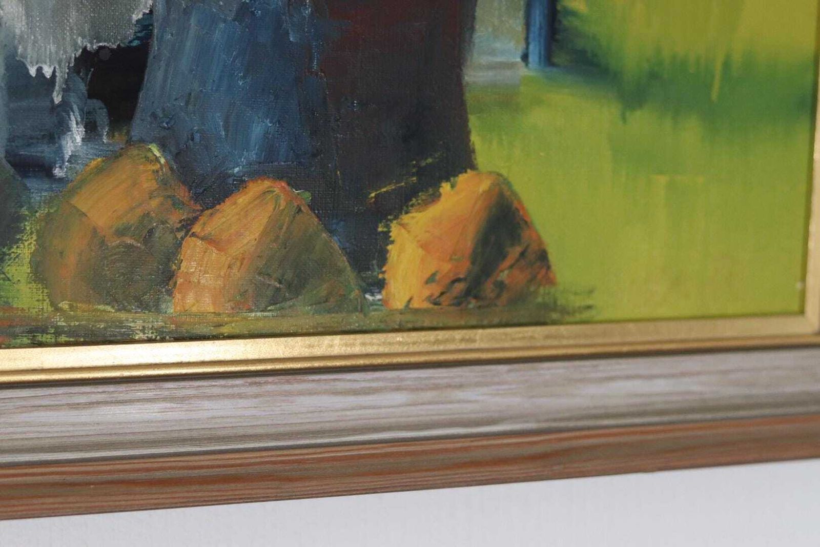 photo furniture Original Swedish Oil On Canvas – “Vibrant Still Life” – Framed  74 × 54 Cm (29.1" × 21.3")