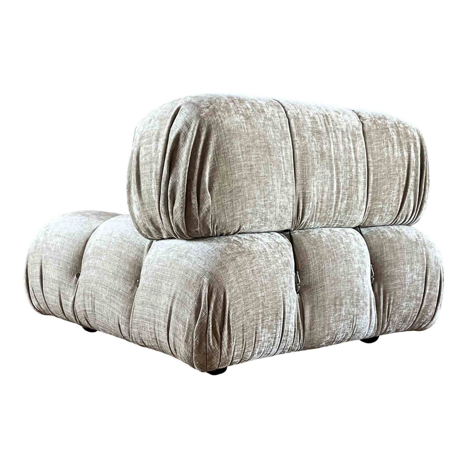 Mario Bellini Camaleonda Sofa For B&B Italia In Off White Velvet, 1970s, Set Of Two Modules photo 12000.0