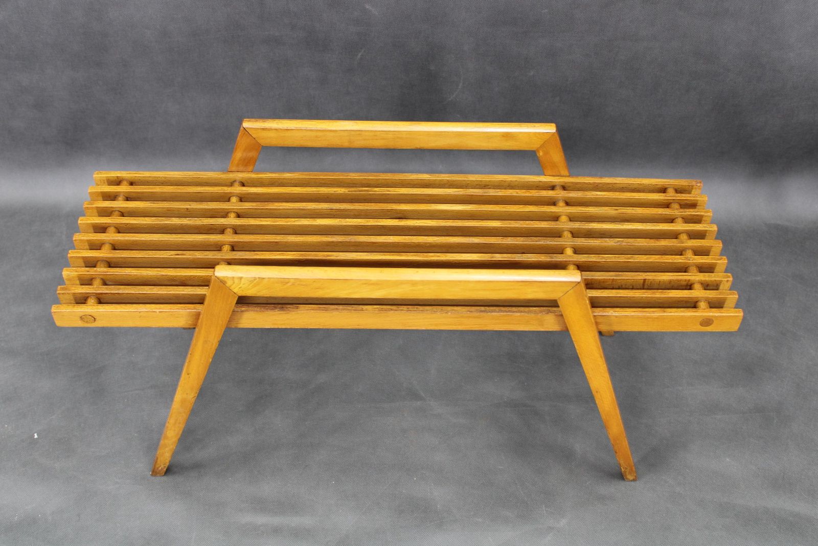 1960s Uluv Solid Beech Flower Stand, Czechoslovakia photo vintage