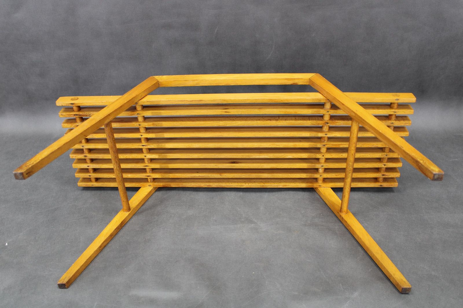 Furniture 1960s Uluv Solid Beech Flower Stand, Czechoslovakia photo
