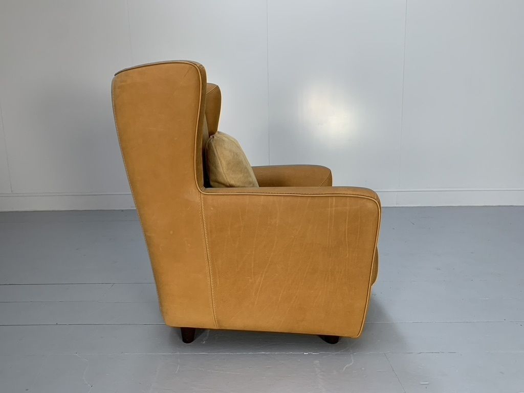 Baxter “Bergere” Armchair & Footstool – In Suede Leather photo Furniture