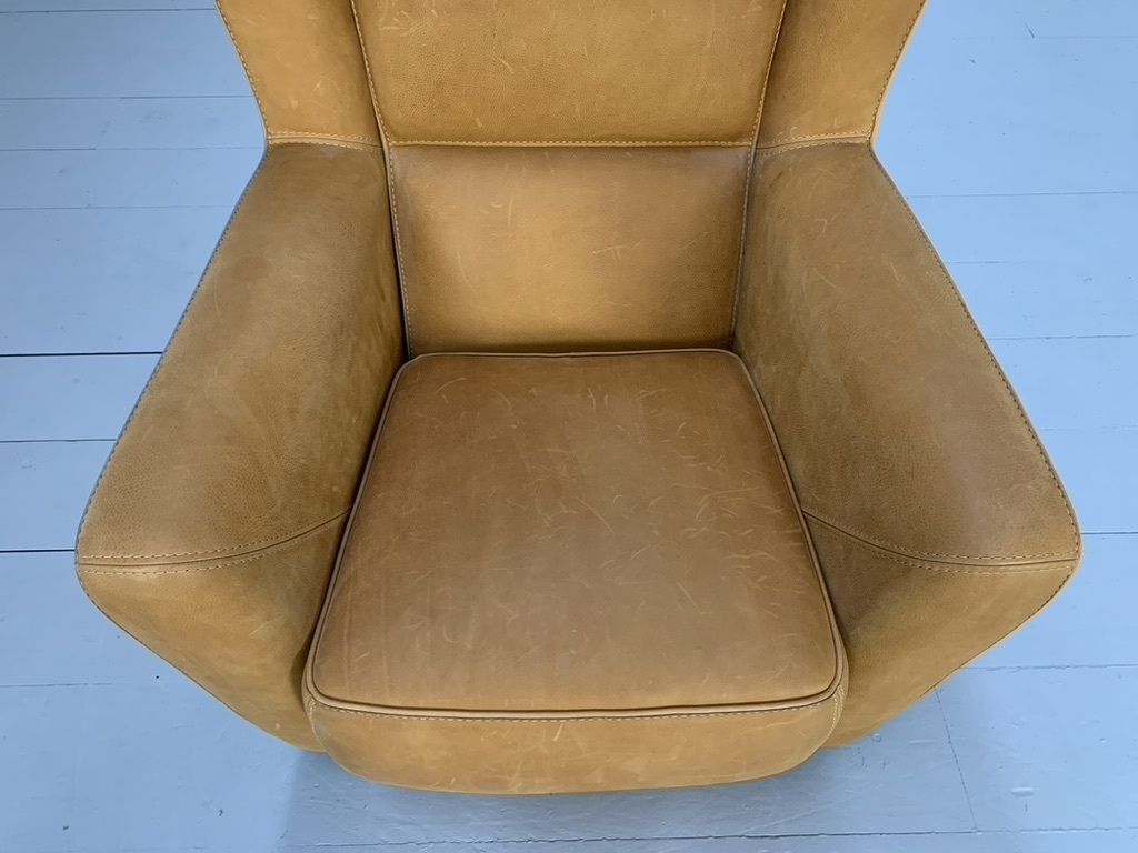photo for sale Baxter “Bergere” Armchair & Footstool – In Suede Leather