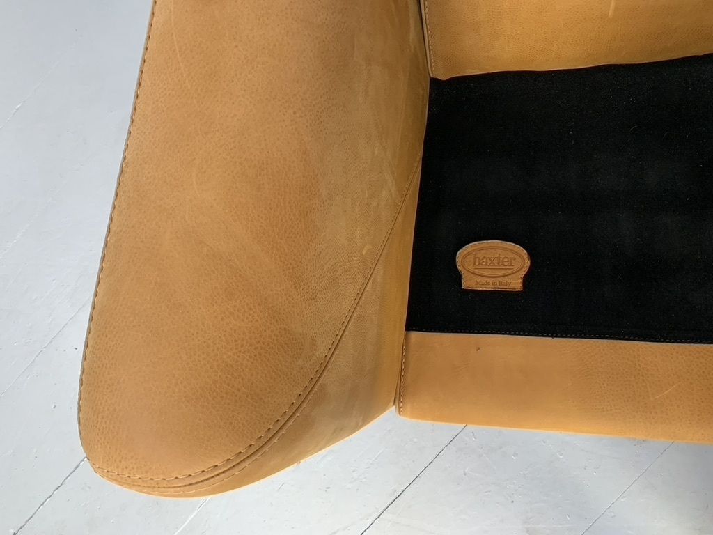 photo buy Baxter “Bergere” Armchair & Footstool – In Suede Leather
