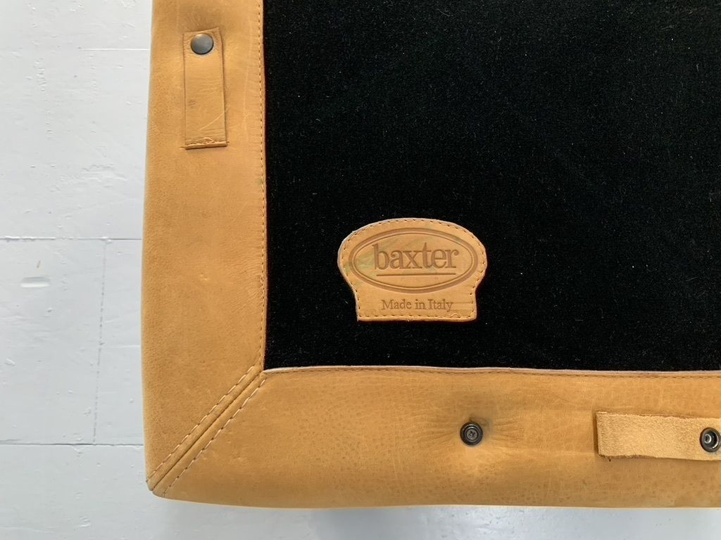 photo vintage Baxter “Bergere” Armchair & Footstool – In Suede Leather