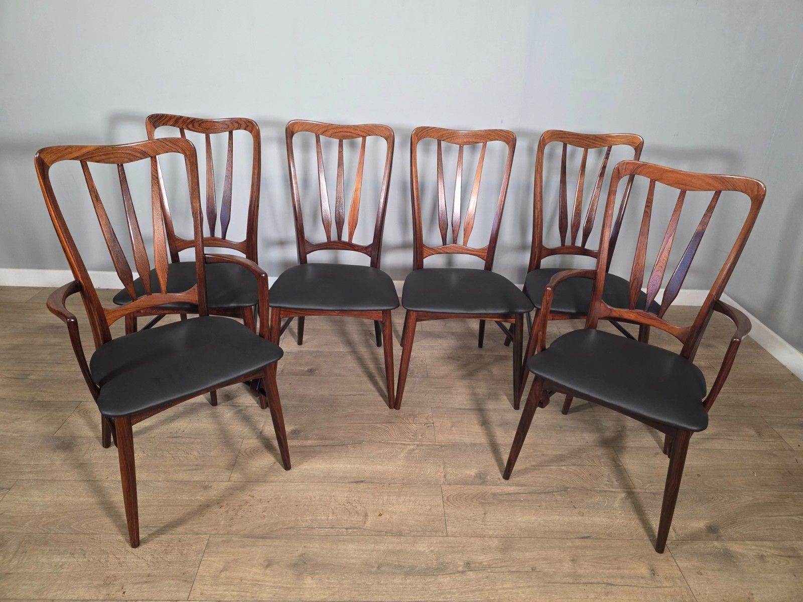 Set Of 6 Danish Rosewood Mid Century 1960s Dining Chairs By Niels Koefoed
