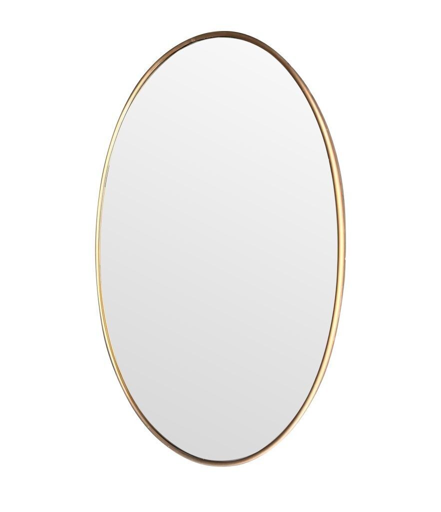 A Large Orignal Italian 1960s Oval Brass Framed Mirror photo vinterior
