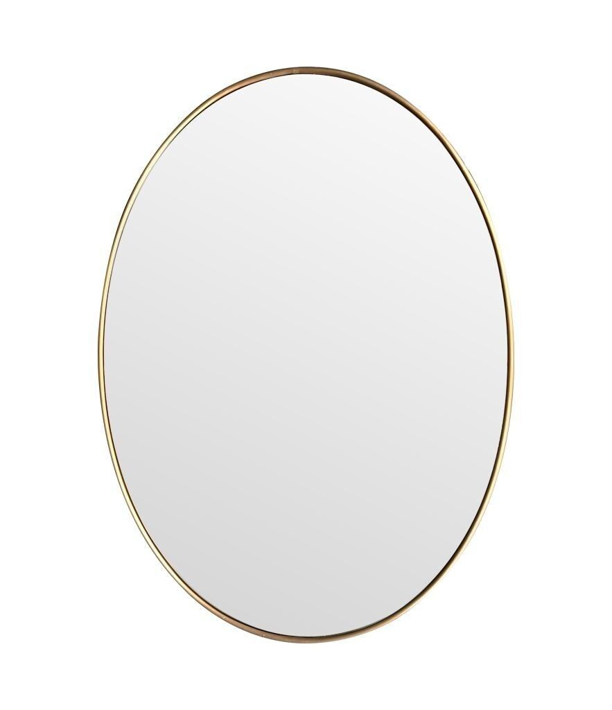 photo for sale A Large Orignal Italian 1960s Oval Brass Framed Mirror