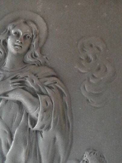 Vintage French Immaculate Conception Silver Picture   Henri Huppe Marble Frame photo vinterior