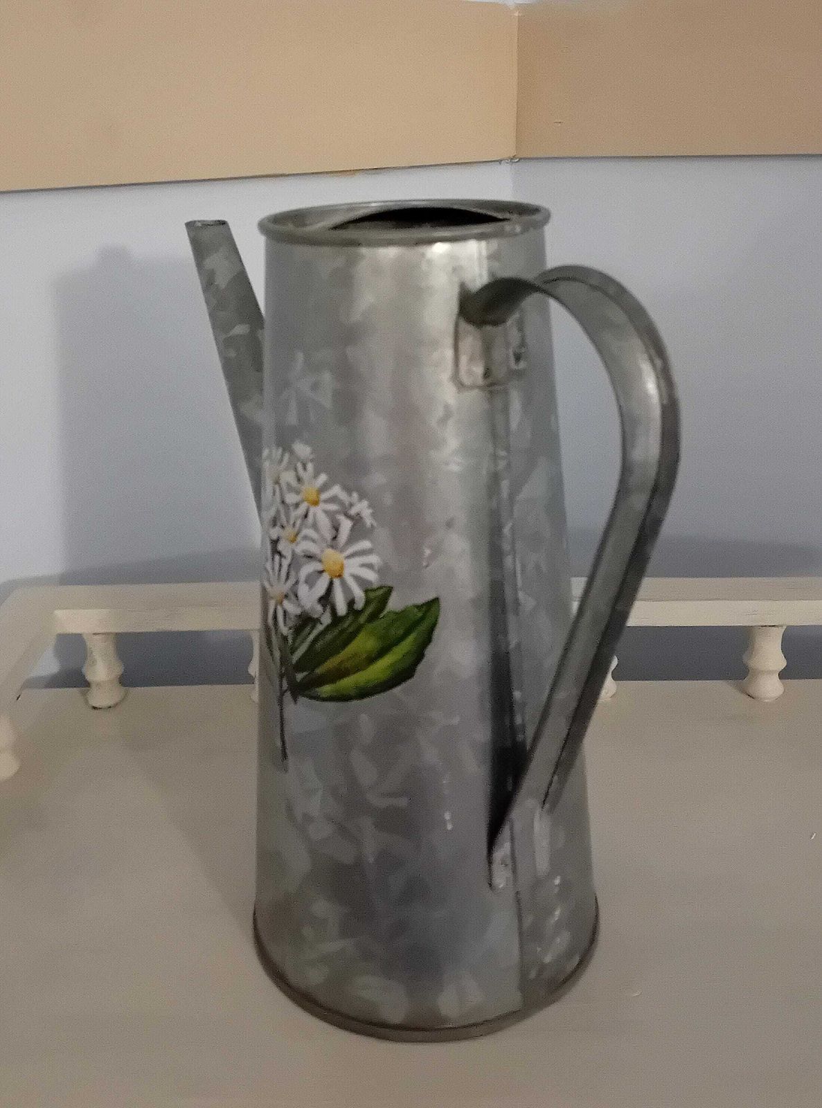 Zinc Indoor Watering Can Decorated With Floral Transfers photo buy