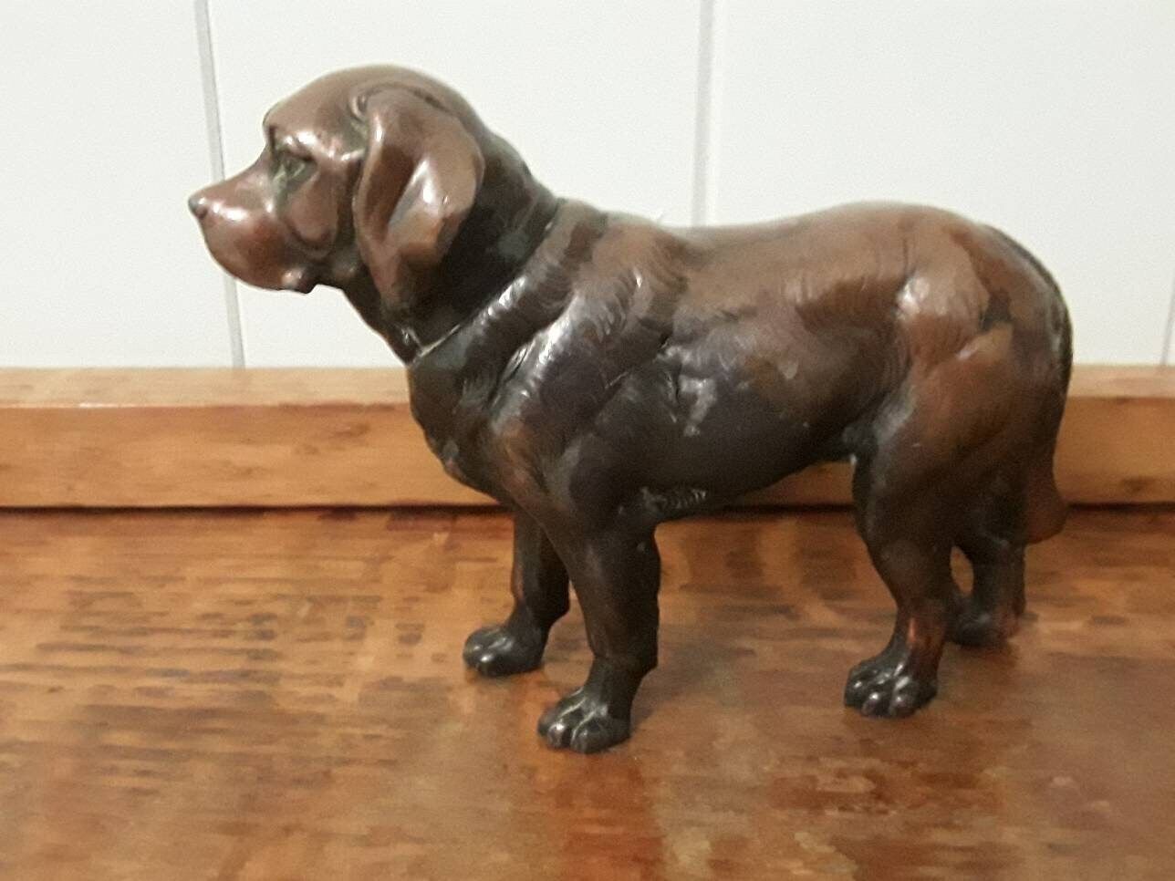 Dog Sculpture Clumber Spaniel Breed Metal Figurine Statue