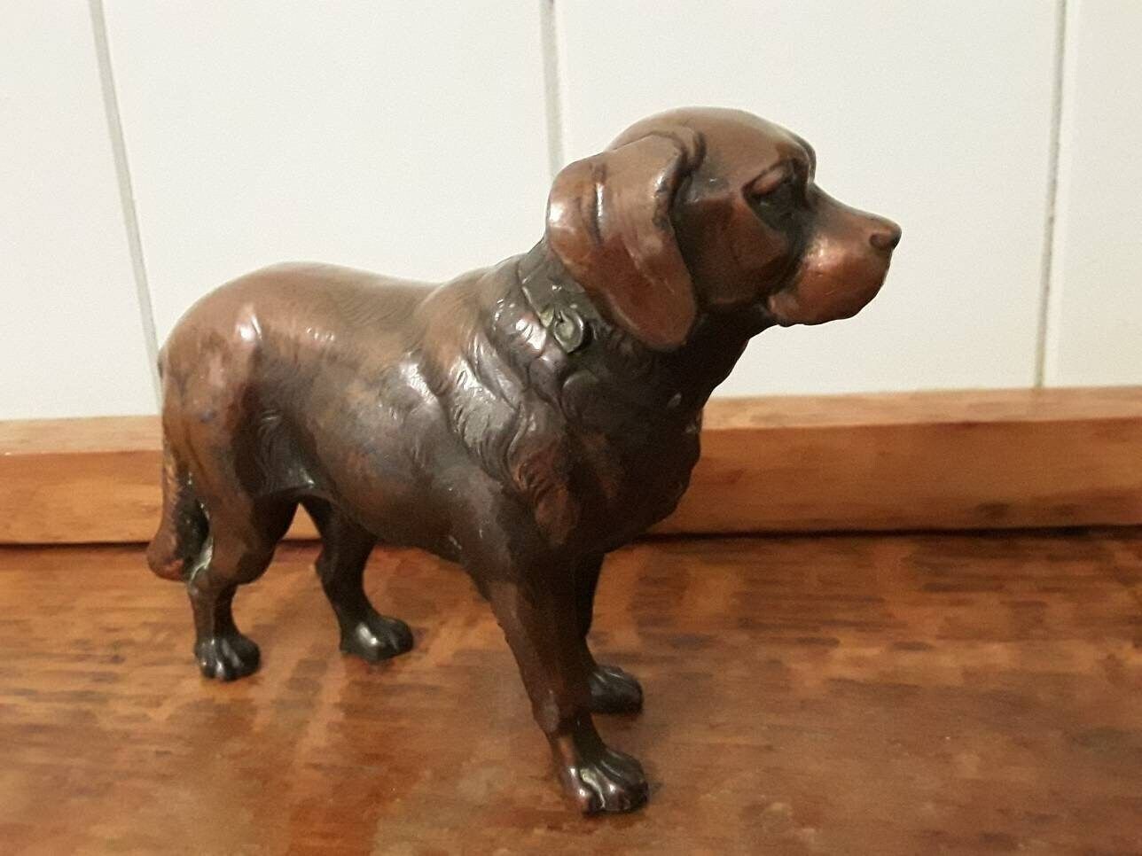 Dog Sculpture Clumber Spaniel Breed Metal Figurine Statue photo furniture