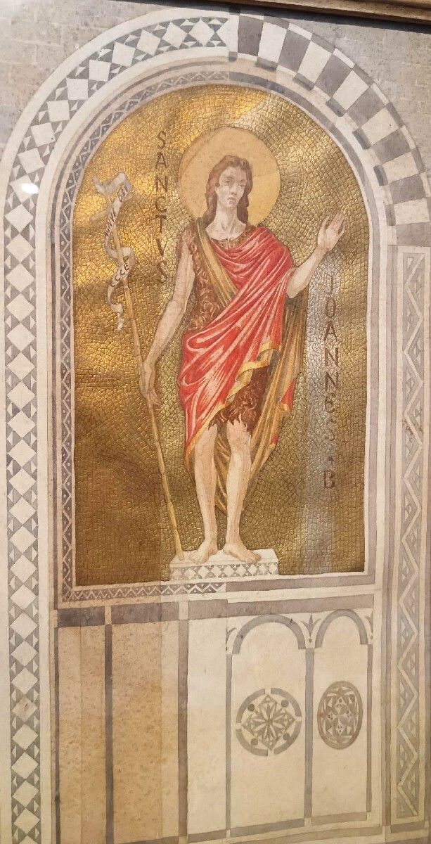 Watercolor On Paper With Frame, Early 1900s, Saint John The Baptist photo Art