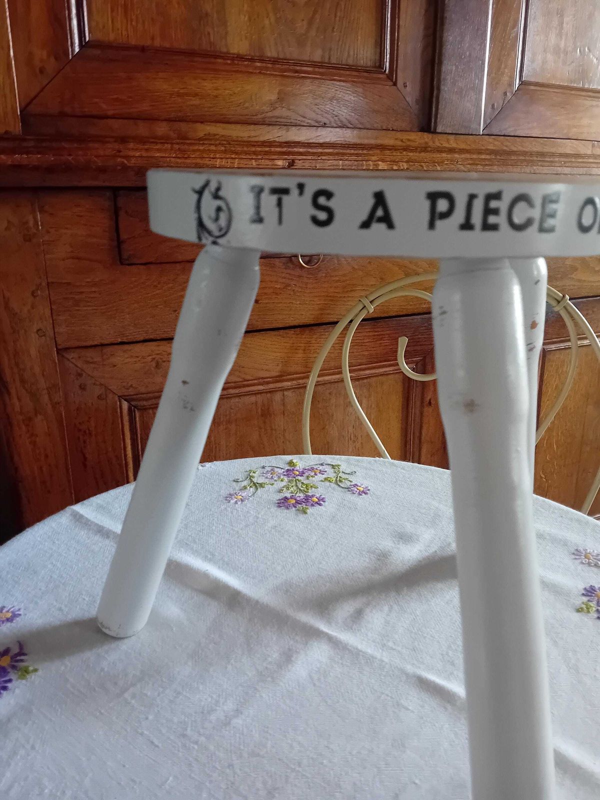 photo furniture Milking Stool French Vintage Three Legged Furniture