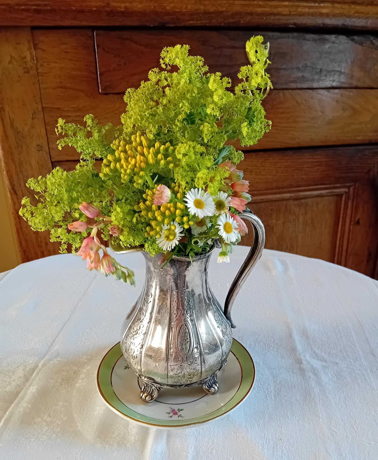 Jug Small Britannia Metal Electro Plated Pitcher Very Pretty Antique Ideal For Dried Flowers photo furniture
