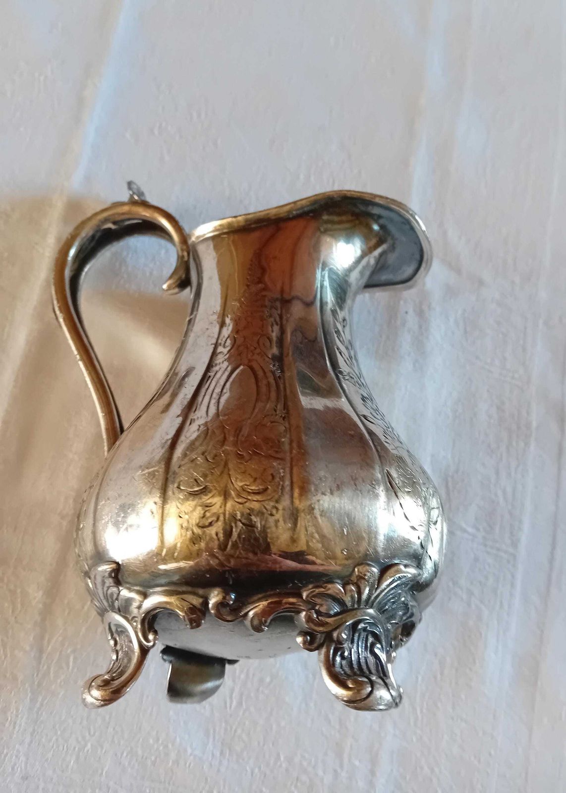 Jug Small Britannia Metal Electro Plated Pitcher Very Pretty Antique Ideal For Dried Flowers photo vinterior
