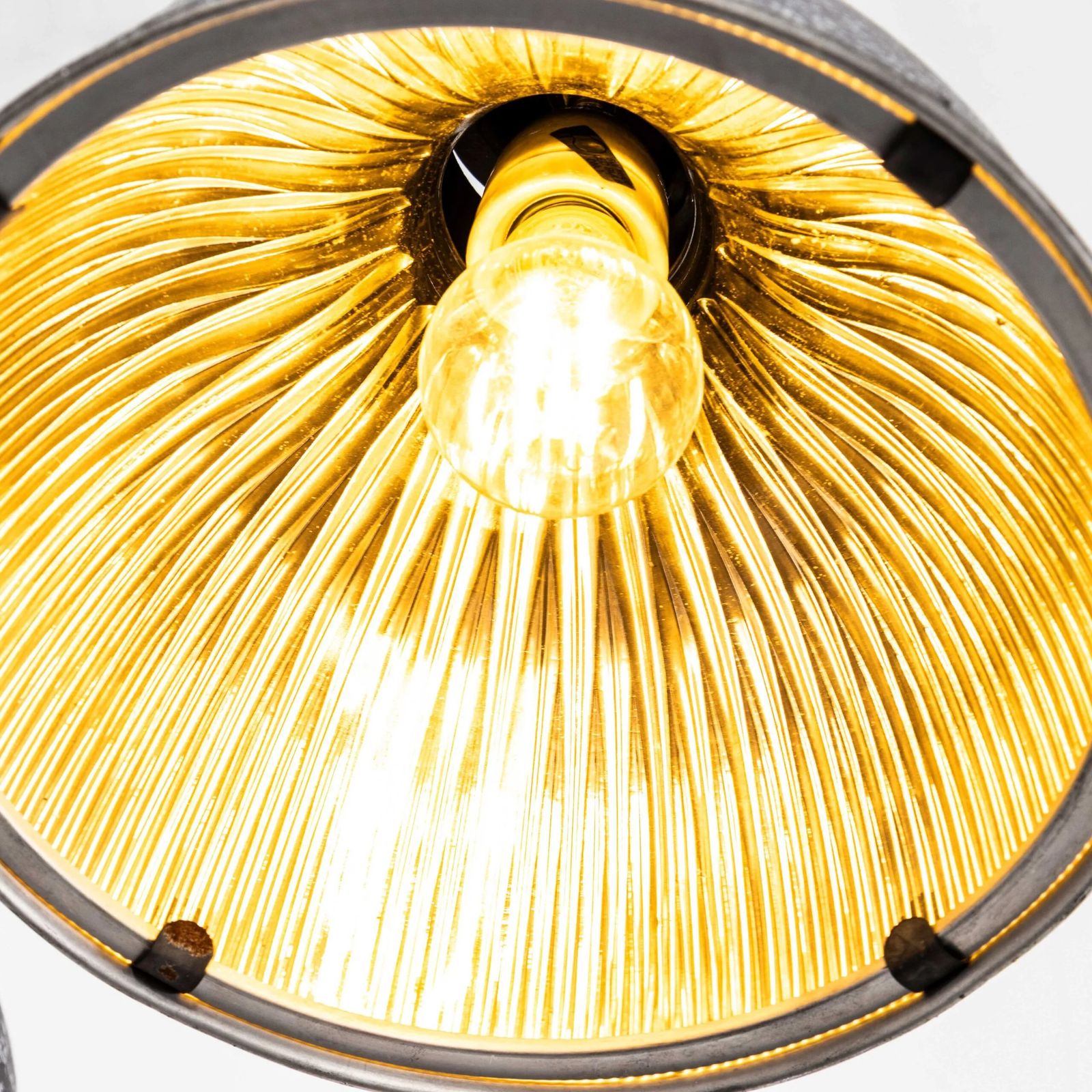 1940’s Original Holophane Mottled Prismatic Pendant Lamps photo Lighting