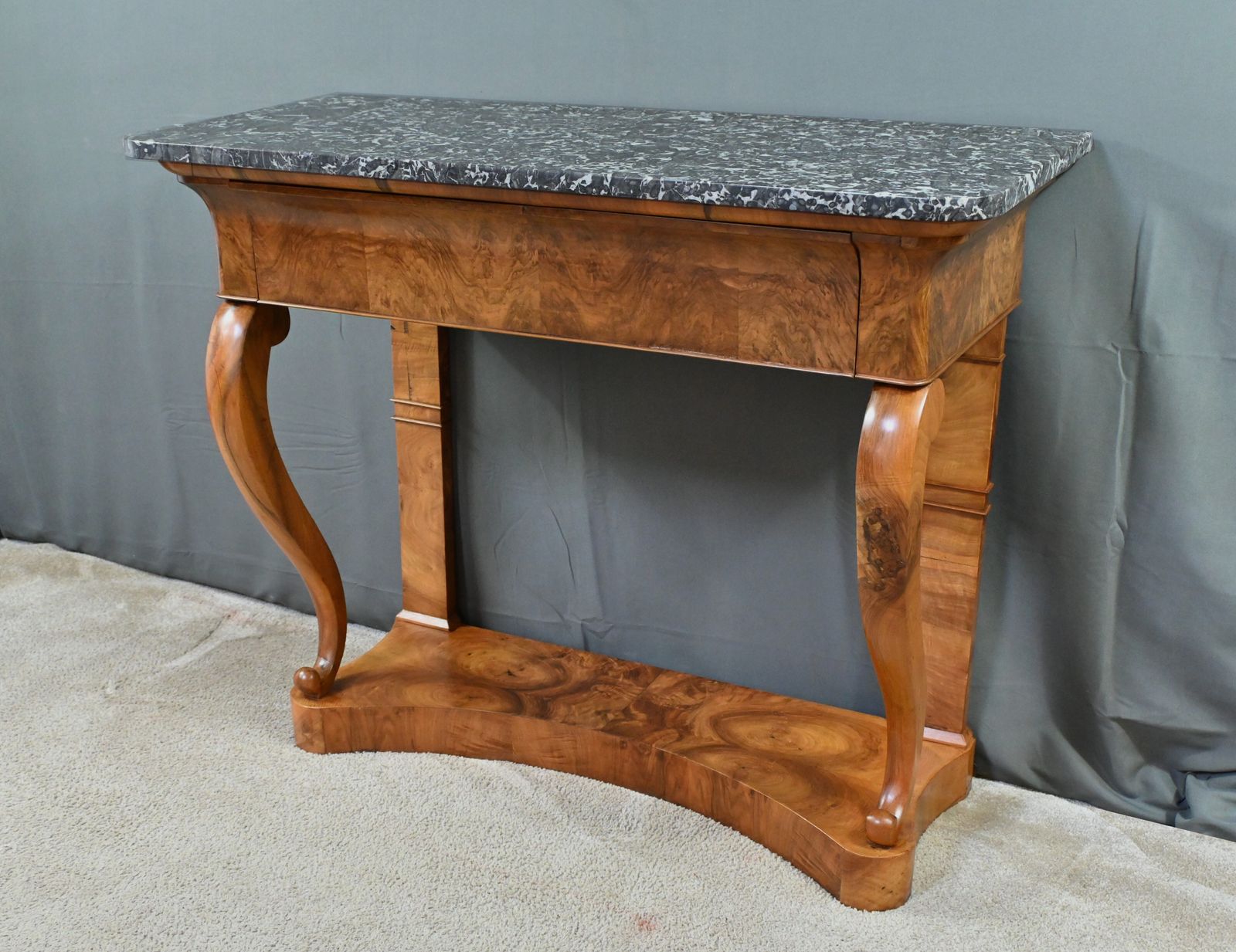 Walnut Console, Restoration Period – Early 19th Century photo for sale