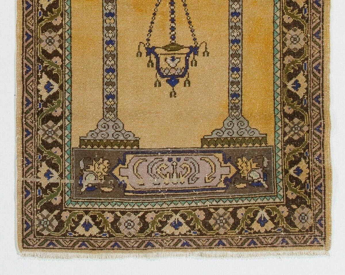 3.3x5.4 Ft Prayer Rug Depicting A Chandelier, Couple Of Columns And Flowers photo for sale