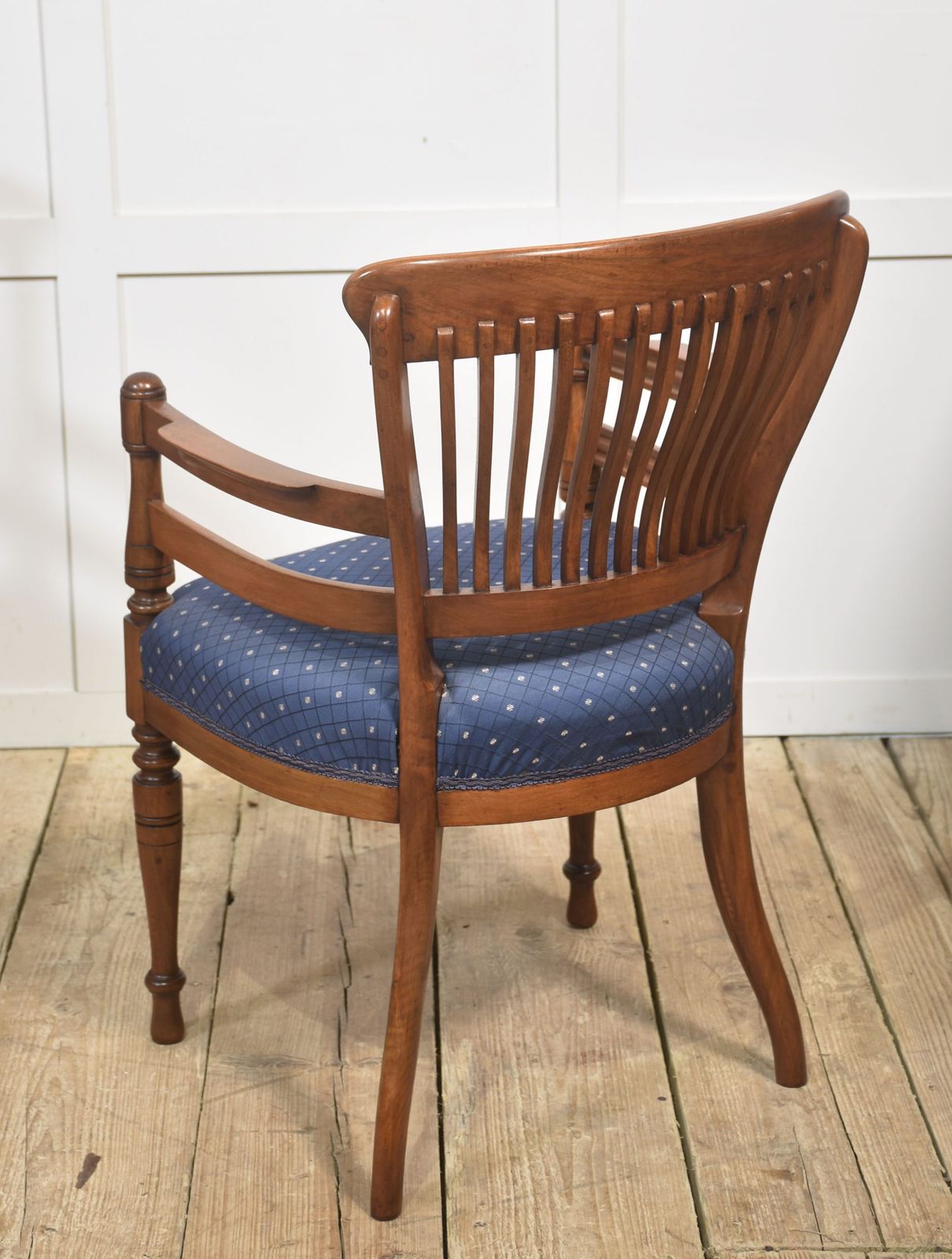 Pair Of Mahogany Elbow Chairs In The Manner Of E.W. Godwin photo for sale