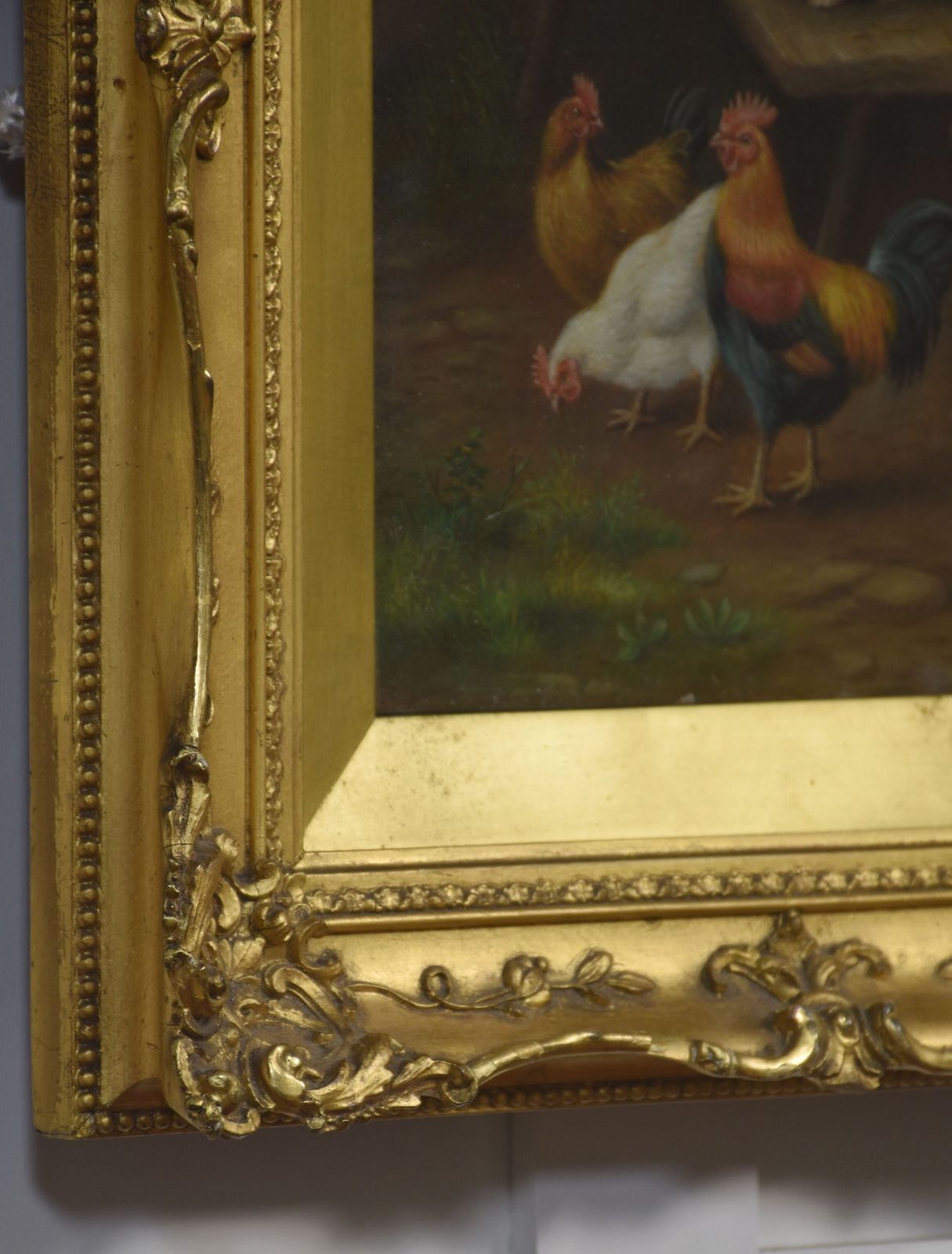 Pair Of Farmyard Scenes, In The Style Of Edgar Hunt photo for sale