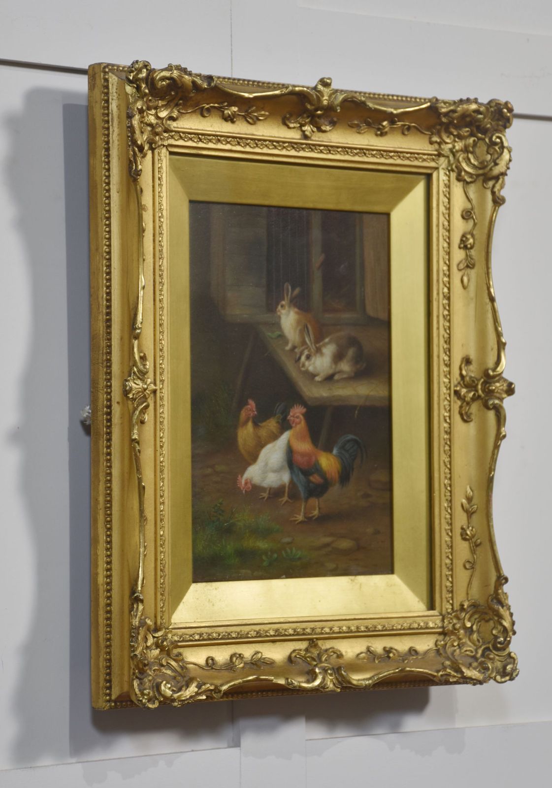 Pair Of Farmyard Scenes, In The Style Of Edgar Hunt photo Art