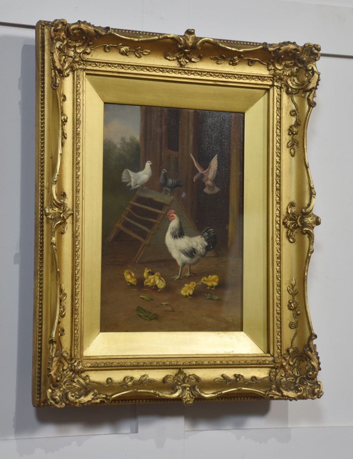 Pair Of Farmyard Scenes, In The Style Of Edgar Hunt photo 4170.0