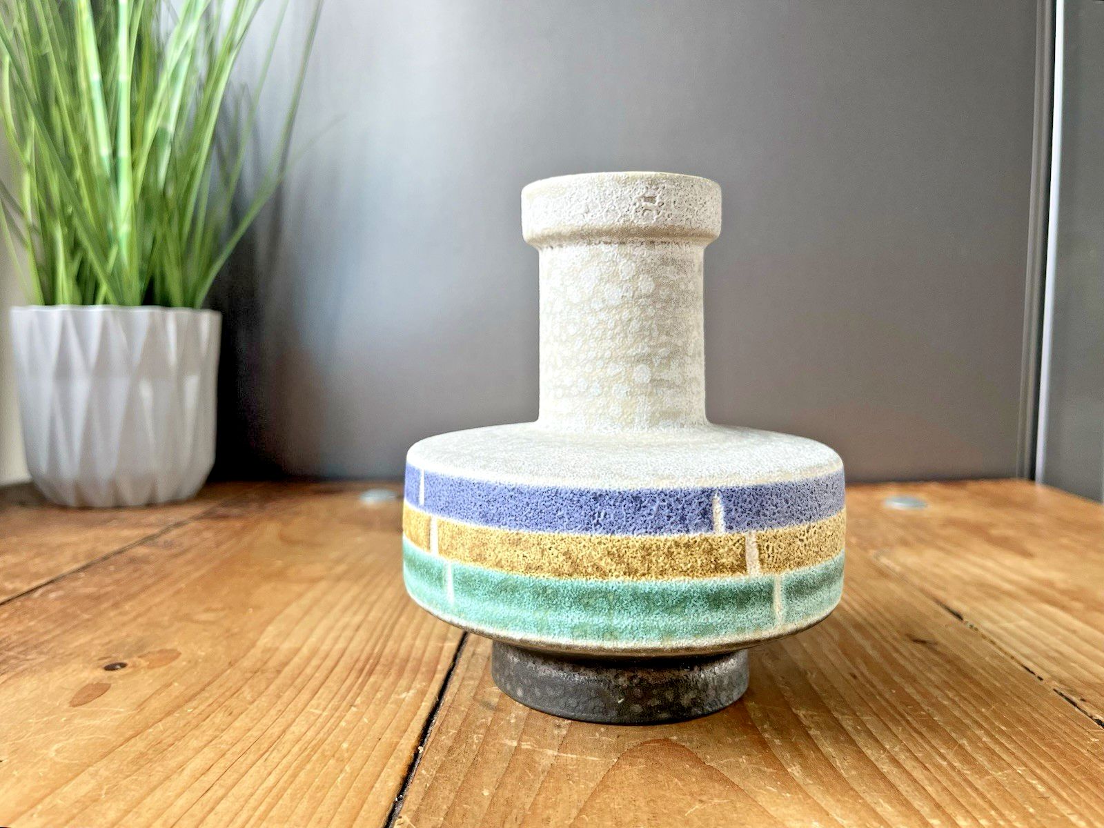 Mid Century 60's U Uebelacker Keramik West German Pottery Vase 1037/14 Space Age photo vinterior