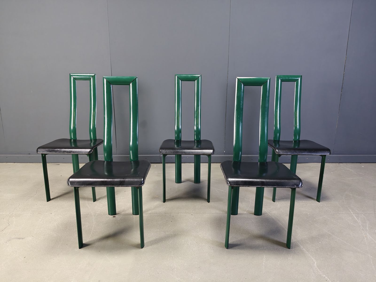 Italian Model Regia Dining Chairs By Antonello Mosca For Ycami, 1980s, Set Of 5