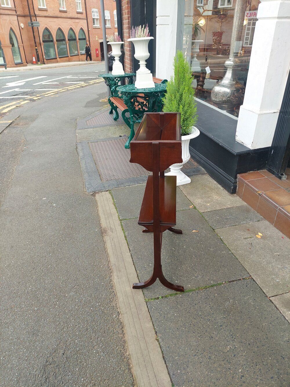 Edwardian Mahogany Two Tier Library Book Trough photo for sale