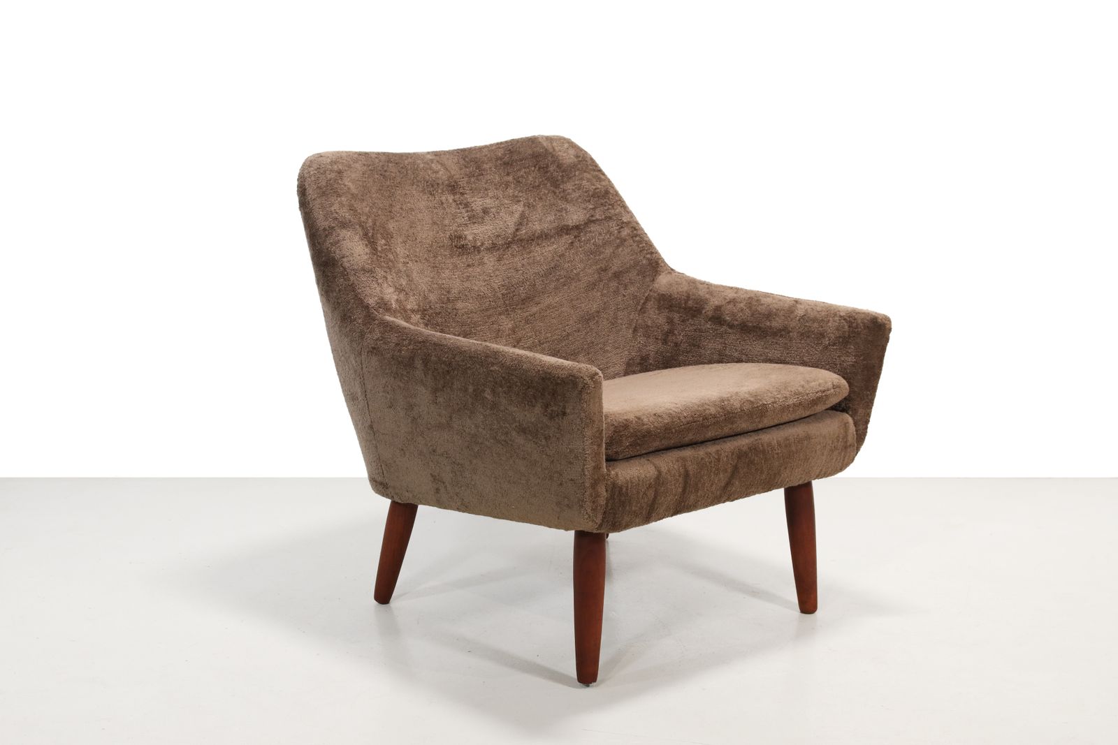 Danish Design Armchair In Brown Faux Sheepskin photo Furniture