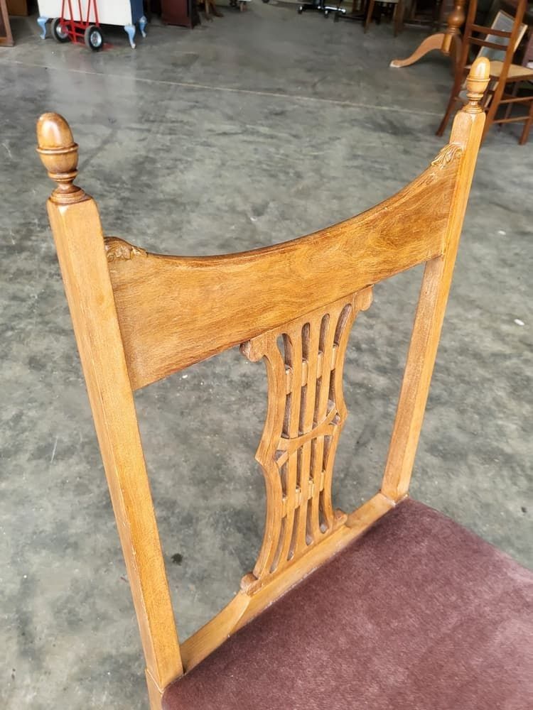 20thc Square Legs Rose Fabric Bedroom Bathroom Chair photo vinterior