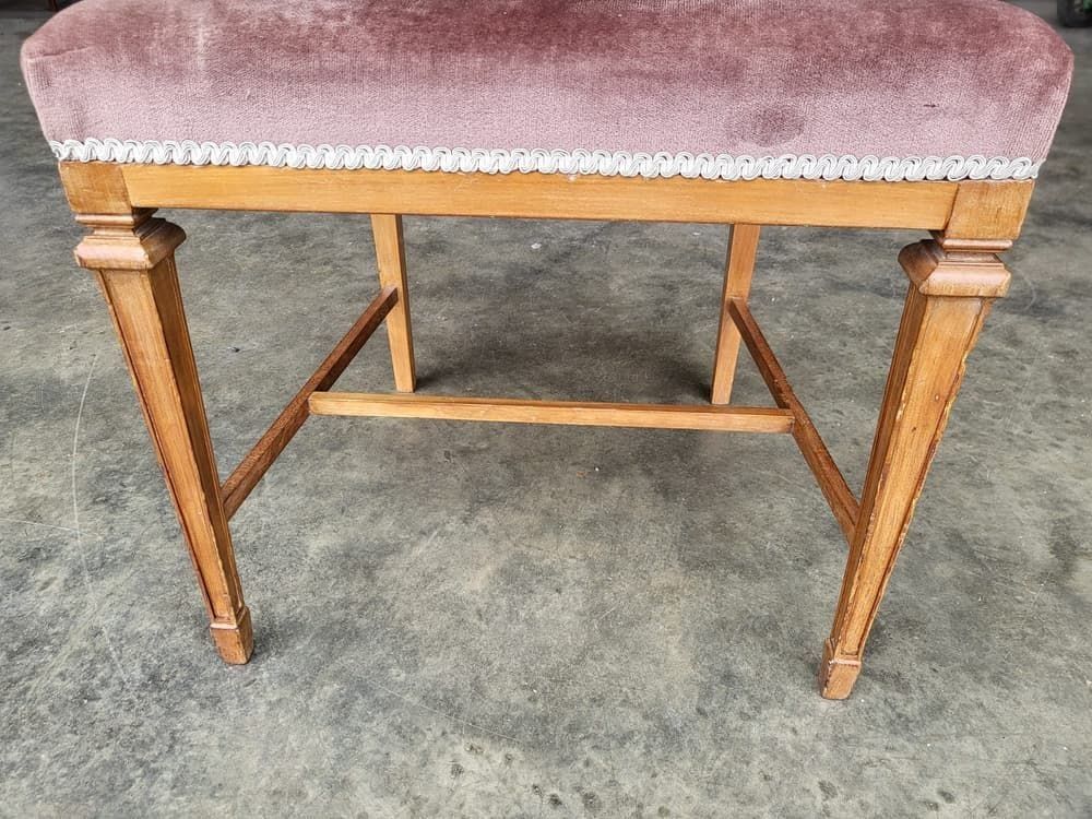 20thc Square Legs Rose Fabric Bedroom Bathroom Chair photo buy
