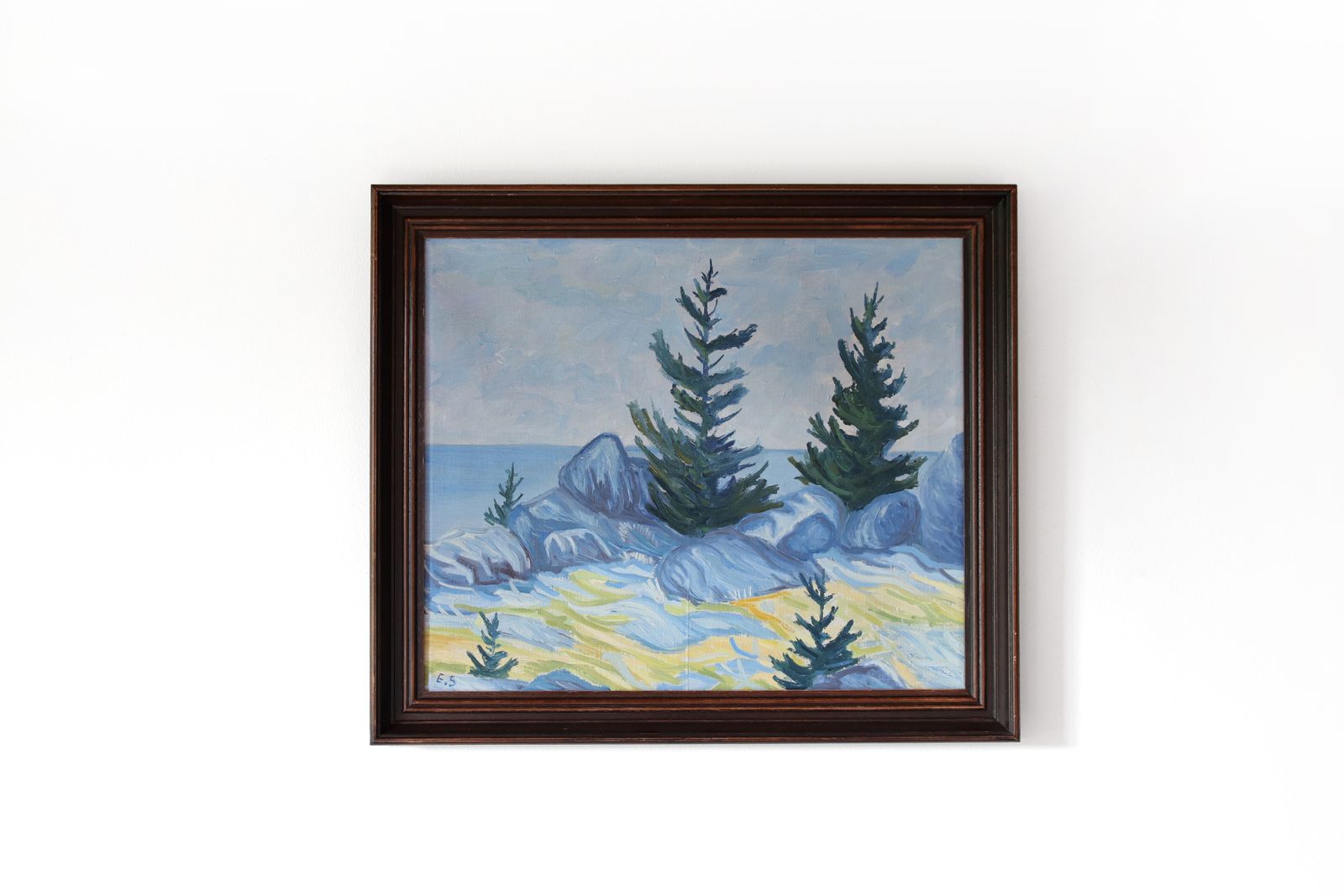 Danish Post Impressionist Oil Painting By Es From Horsens photo furniture
