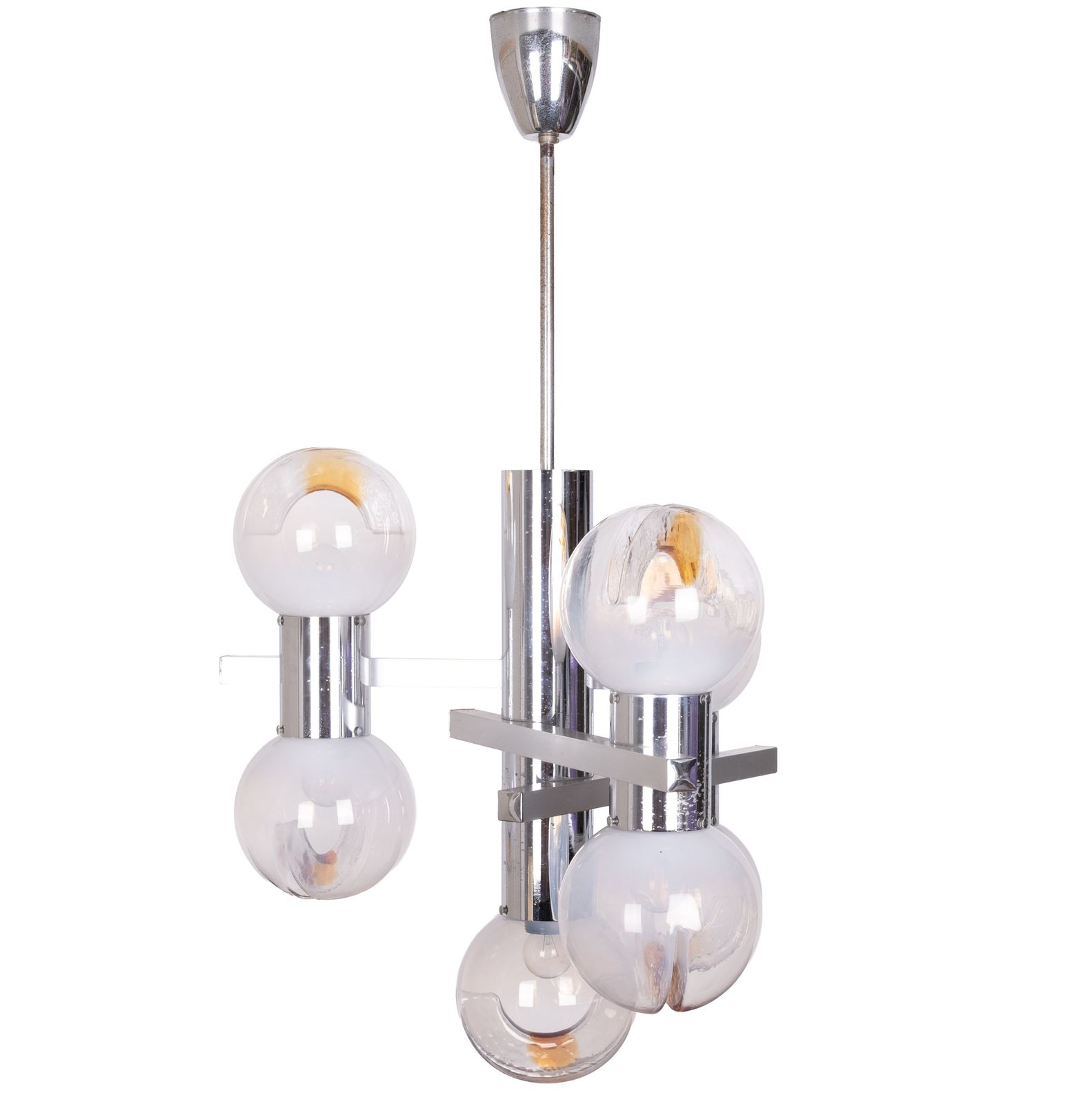 Mazzega Murano Glass Chandelier  1970s Italy