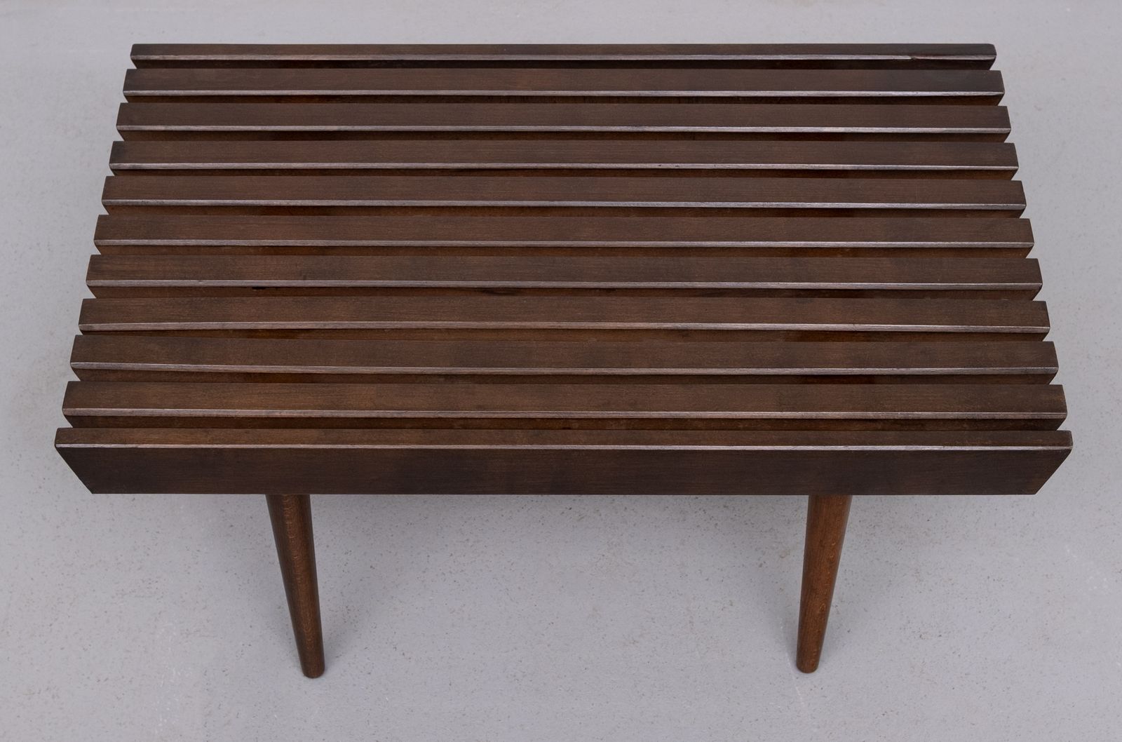 1960's Mid Century Modern Danish Style Wood Slat Coffee Table photo furniture