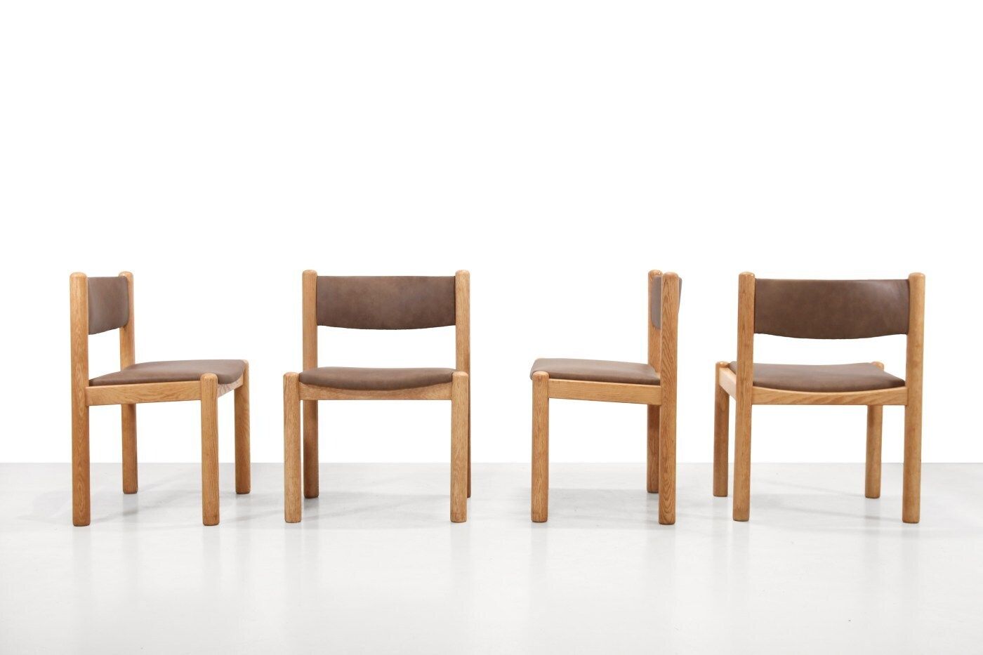 Oak Wooden Shaker Dining Set With Table And 6 Danish Design Chairs photo Furniture