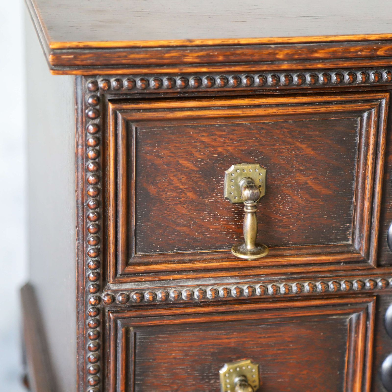 1930s English Oak Sideboard   Carolean Revival   Finely Carved With Barley Twist Supports photo 1125.0
