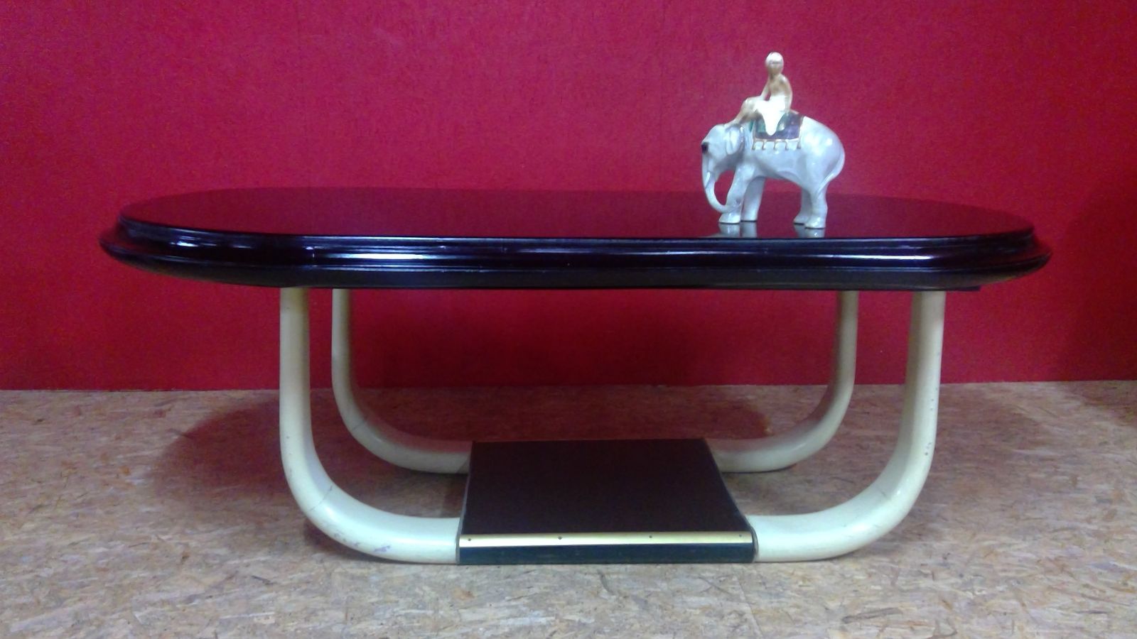 Art Deco.A Rare Iconic Lacquered Faux Elephant Shaped  Legs Dining Consul Table Of Subline Shape