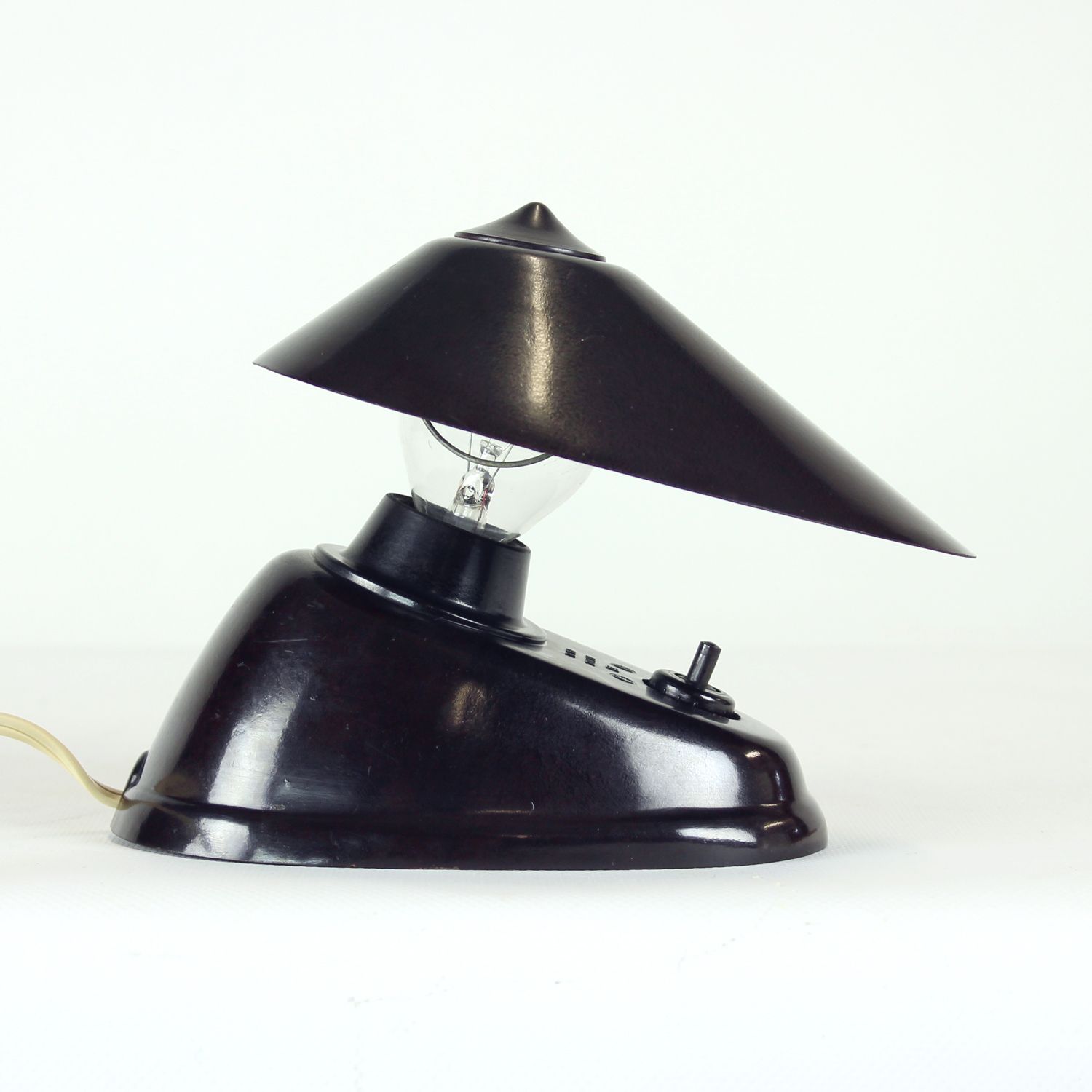 Brown Bakelite Lamp By Bauhaus Team For Esc Zukov, 1930s